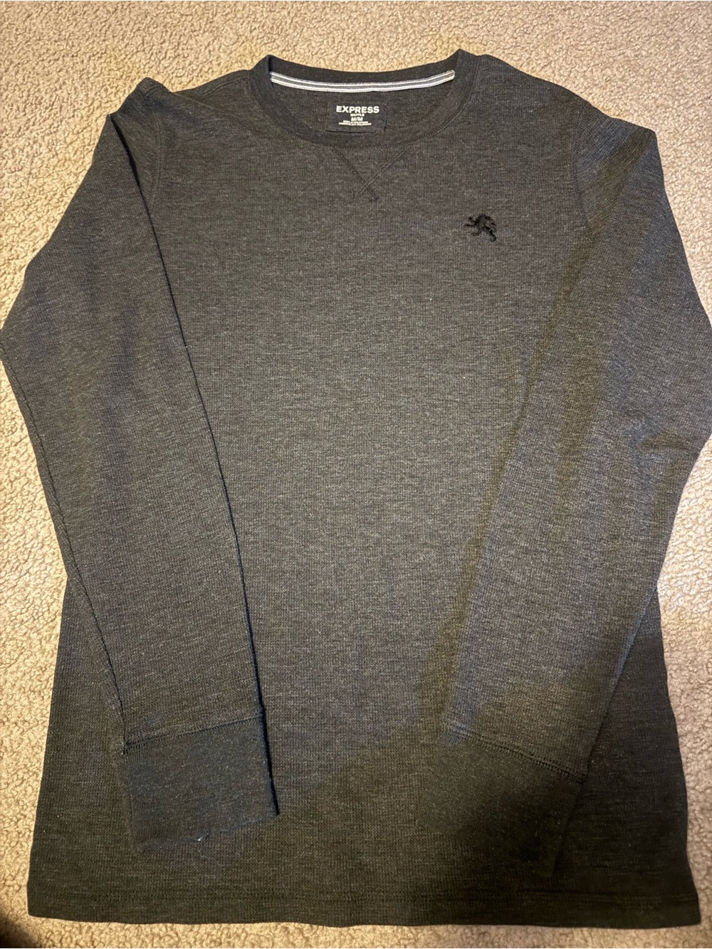 Express Black Waffle Knit Crewneck Shirt